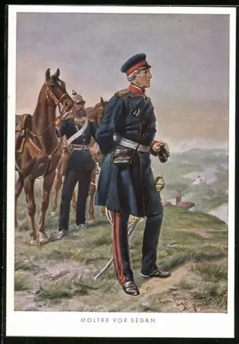 Künstler-AK Moltke vor Sedan, Reichseinigungskriege