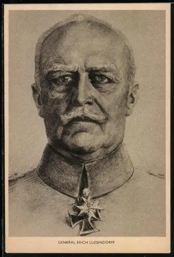 Künstler-AK General Erich Ludendorff in Uniform