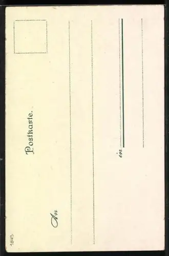 AK Herr und Dame bei der Schwiegermutter, frauenfeindlicher Humor