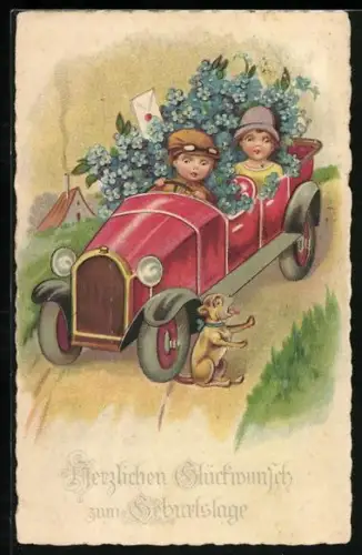 AK Auto fährt Hund über den Schwanz