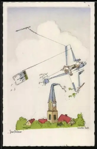 AK Zerstörer, wildgewordenes Flugzeug, Fliegerhumor