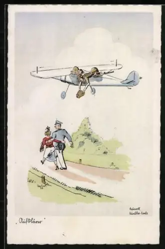 AK Aufklärer, Männer fotografieren Soldaten und seine Geliebte aus einem Flugzeug