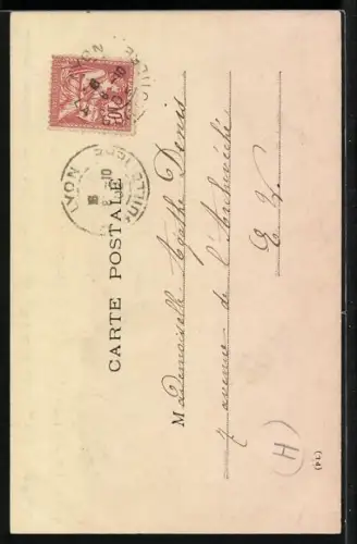 Foto-AK Auto wird angeschoben