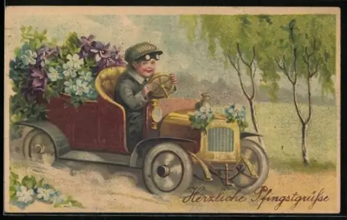 AK Knabe lenkt ein Auto