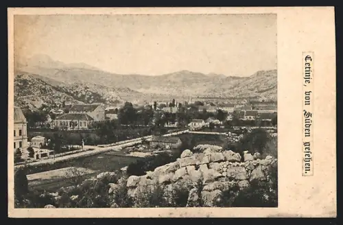 AK Cetinje, Ortsansicht von Süden gesehen