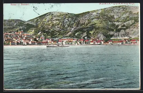 AK Bakar, Panoramablick vom Wasser aus gesehen