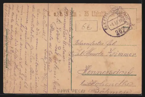 AK Castelnuovo, Ortspartie aus der Vogelschau