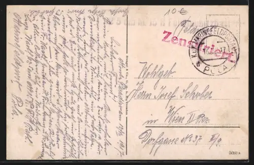 AK Kotor, Ortsansicht und Hafen aus der Vogelschau