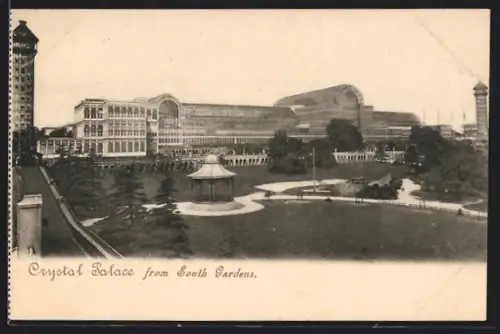 AK London, Crystal Palace from South Gardens