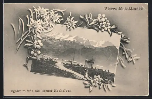 AK Rigi-Kulm /Vierwaldstättersee, Rigi-Kulm und die Berner Hochalpen