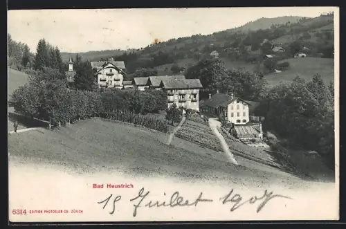 AK Bad Heustrich, Ortsansicht mit Talblick