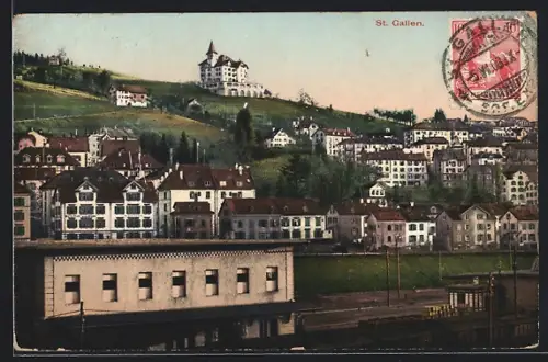AK St. Gallen, Ortsansicht am Berg