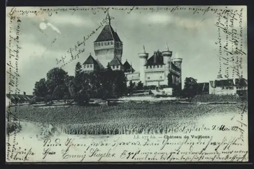 Mondschein-AK Vufflens, Le Chateau