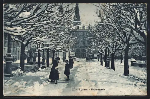 AK Luzern, Promenade im Schnee
