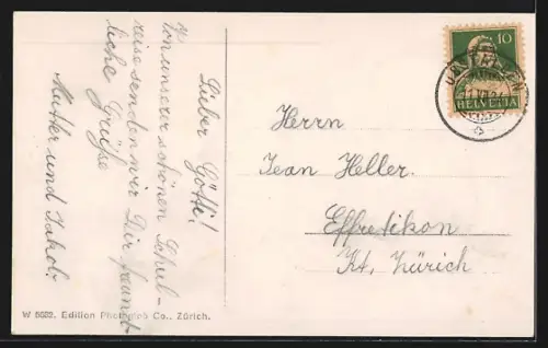 AK Obstalden, Ortsansicht mit Talpanorama