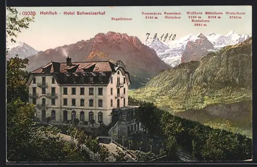 AK Hohfluh, Hotel Schweizerhof mit Dossenhorn, Wellhorn, Mittelhorn