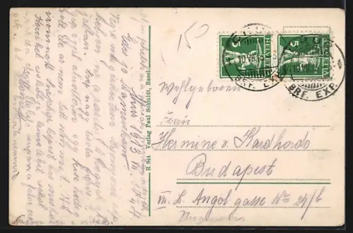 AK Chur, Postgebäude mit Strassenpartie