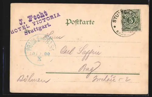 AK Stuttgart, Königsbau mit Strassenbahn