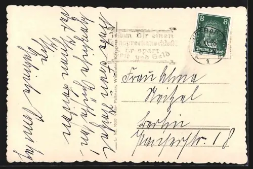 AK Wiesbaden, Blick auf Kurhaus mit Strassenbahn