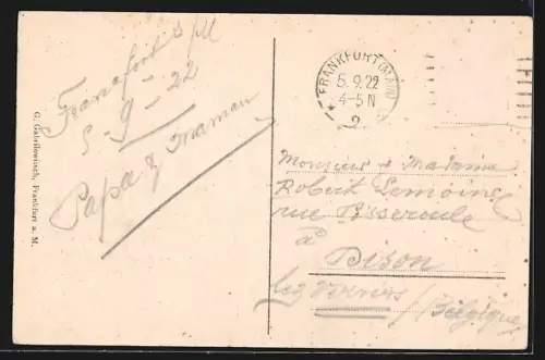 AK Frankfurt a. M., Kaiserstrasse mit Strassenbahn