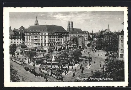 AK München, Sendlingertorplatz mit Strassenbahn