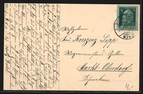 AK München, Karlsplatz-Rondell mit Strassenbahn