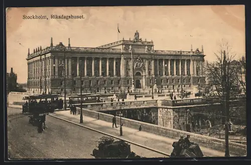 AK Stockholm, Riksdagshuset, Strassenbahn