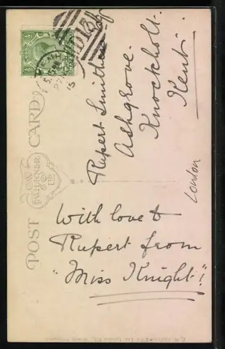 AK London, Zeppelin über dem Ort