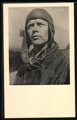 AK Charles Lindbergh, erster Atlantikflug