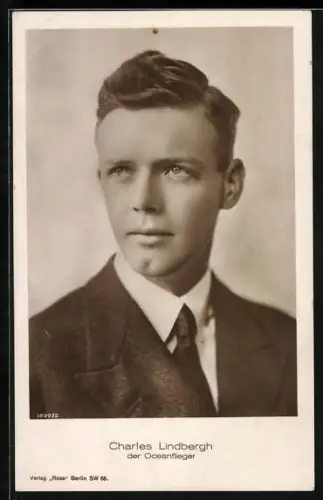 AK Porträt Charles Lindbergh der Ozeanflieger