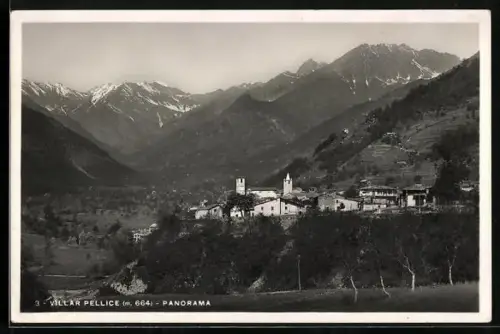 AK Villar Pellice, Panorama mit Bergen