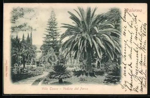 AK Palermo, Villa Tasca, Veduta del Parco