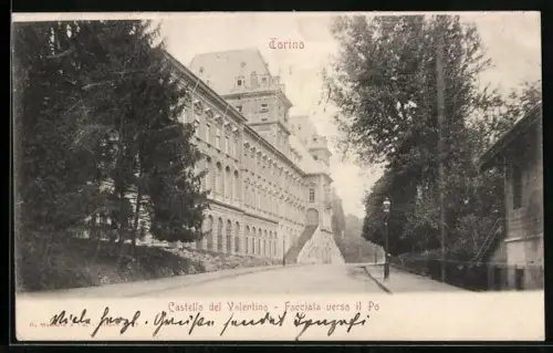 AK Torino, Castello del Valentino, Facciata verso il Po