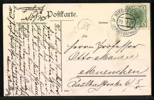 AK Schluderbach, Hotel Sigmundsbrunn gegen Cardinispitzen