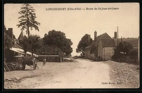 AK Langecourt /Côte-d`Or, Route de St-Jean-de-Losne