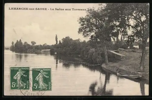 AK Lamarche-sur-Saone, La Saône aux Terreaux