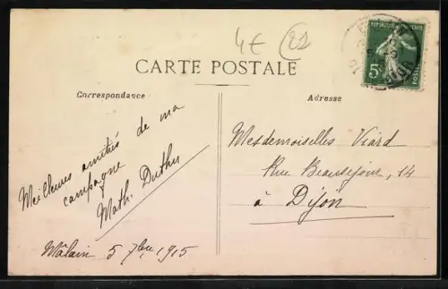 AK Malain, Le Ruisseau, Häuser am Fluss