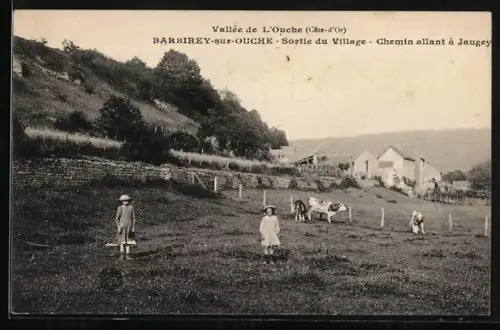 AK Barbirey-sur-Ouche /Côte-d`Or, Vallée de L`Ouche, Sortie du Village, Chemin allant à Jaugey
