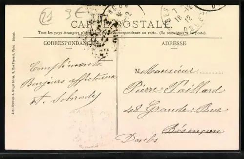 AK Dijon, Ecole St-Joseph, Facade Sud, Cours de récréation et Préaux