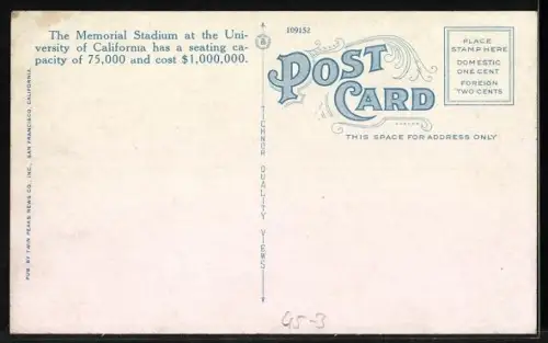 AK Berkeley, California, Memorial Stadium U. of C.