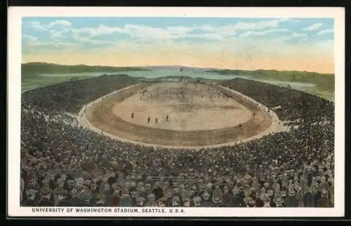 Künstler-AK Seattle, University of Washington Stadium