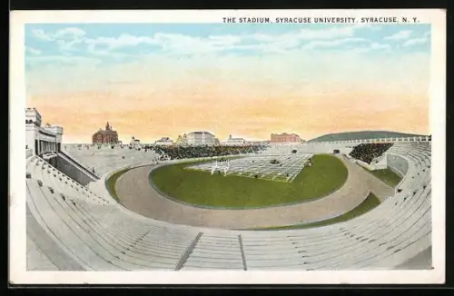 Künstler-AK Syracuse, NY, Syracuse University, The Stadium