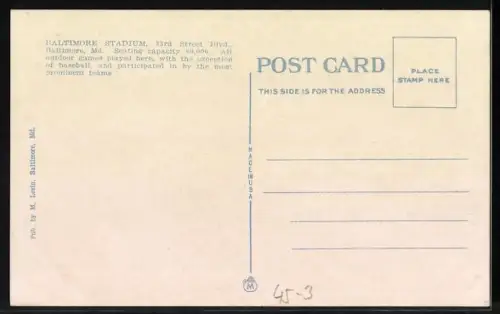 Künstler-AK Baltimore, MD, The Baltimore Stadium, Stadion