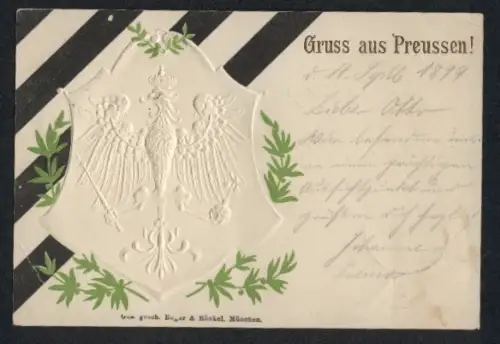 Lithographie Wappen von Preussen