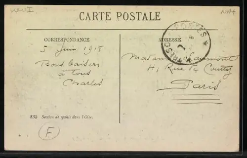 AK Section de spahis dans l`Oise