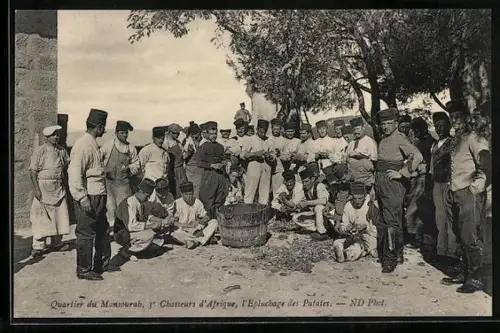 AK Quartier du Mansourab, 3e Chasseurs d`Afrique, L`Epluchage des Patates