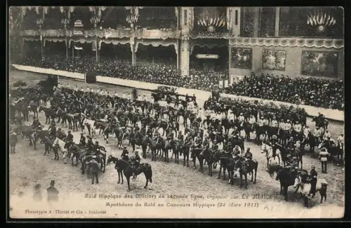 AK Raide Hippique des Officiers de seconde ligne, Apotheose du raid au concours Hippique, 1911