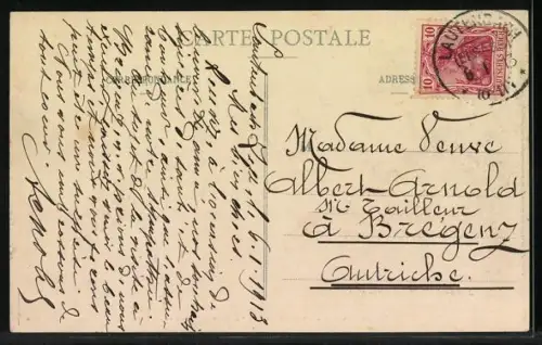 AK La Journée d`Hiver du Ballon d`Alsace 1910, Le Colonel commandant le 11e Dragons arrivant au Ballon