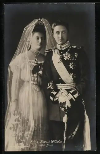 AK Prinz August Wilhelm von Preussen nebst Braut