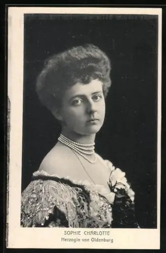 AK Sophie Charlotte, Herzogin von Oldenburg, im Porträt